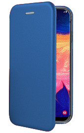 Луксозен кожен калъф тефтер ултра тънък Wallet FLEXI и стойка за Samsung Galaxy A10 A105F син 